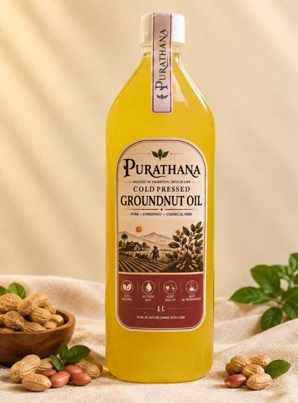 Cold Pressed Groundnut Oil 1 Litre Bottle