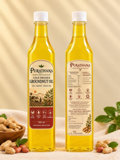 Cold Pressed Groundnut Oil Half Litre Bottle (500ml)