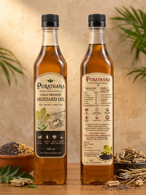 Cold Pressed Mustard Oil Half Litre Bottle (500ml)