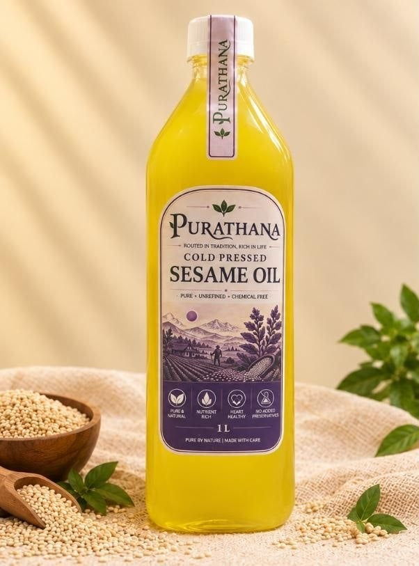 Cold Pressed Sesame Oil (Gingelly) 1 Litre Bottle